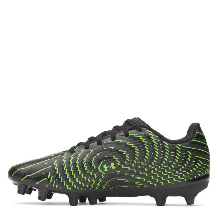 Under Armour Junior Firm Ground Football Boots – Black/Grey – view 2