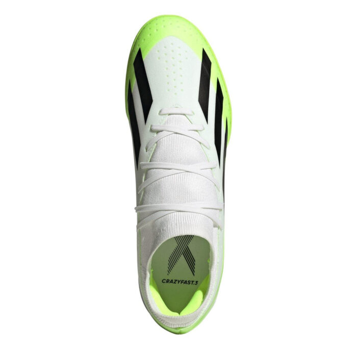 adidas X Crazyfast Turf Football Boots – Wht/Blk/Lemon - Image 5