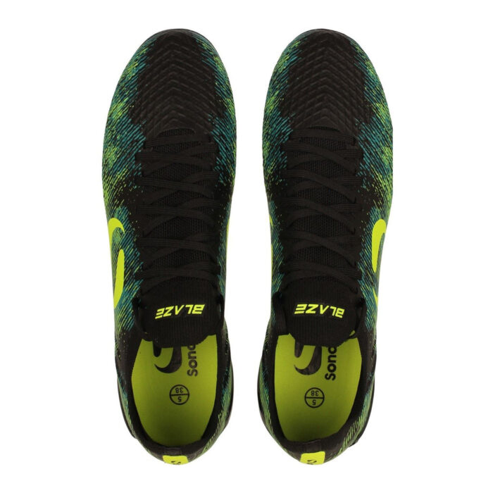 Sondico Blaze Junior Firm Ground Football Boots – Black/Green – view 6