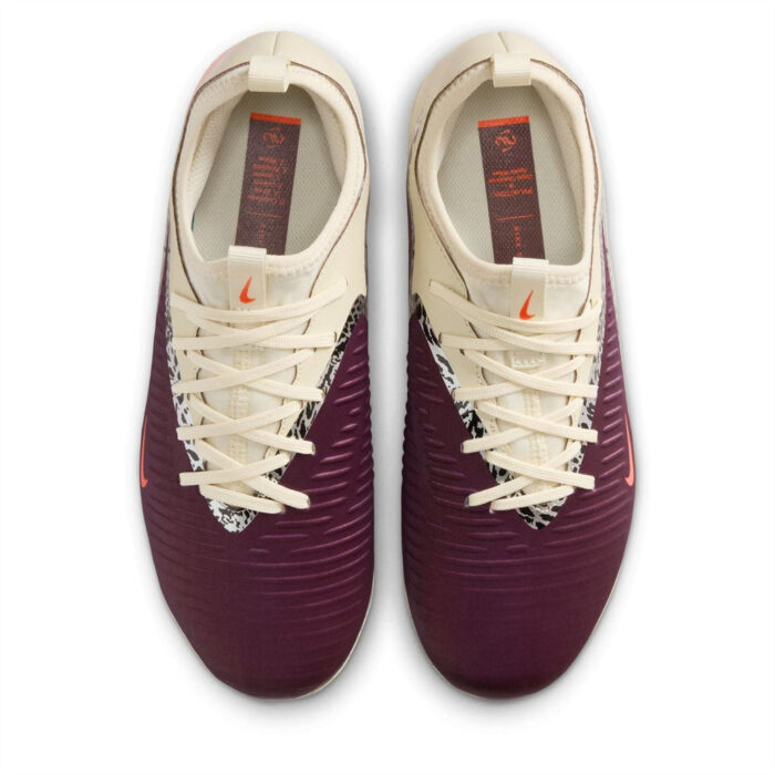 Nike Phantom 6 Junior Firm Ground Football Boots – Burgundy/Print – view 6
