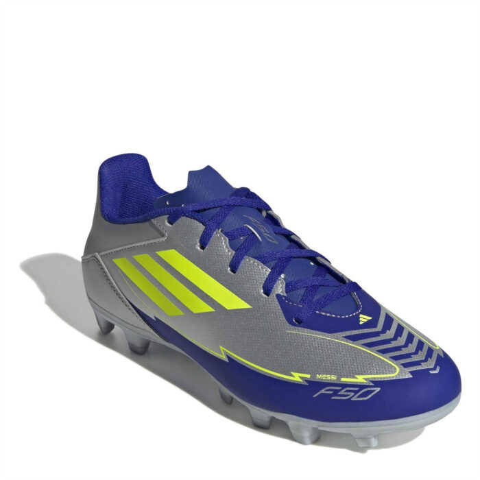 adidas F50 Firm Ground Football Boots – Silver/Blue - Image 3
