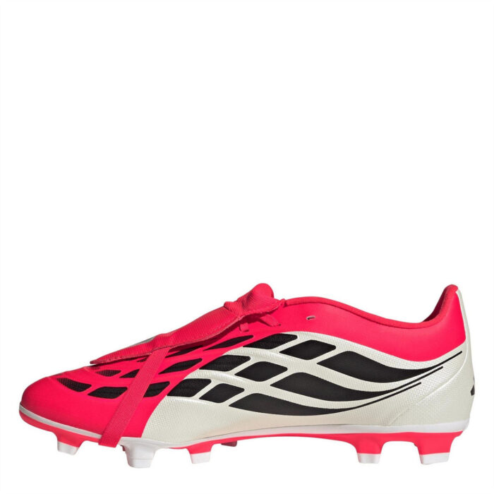adidas Predator Fold Over Tongue Firm Ground Football Boots – Red/Blk/White – view 2