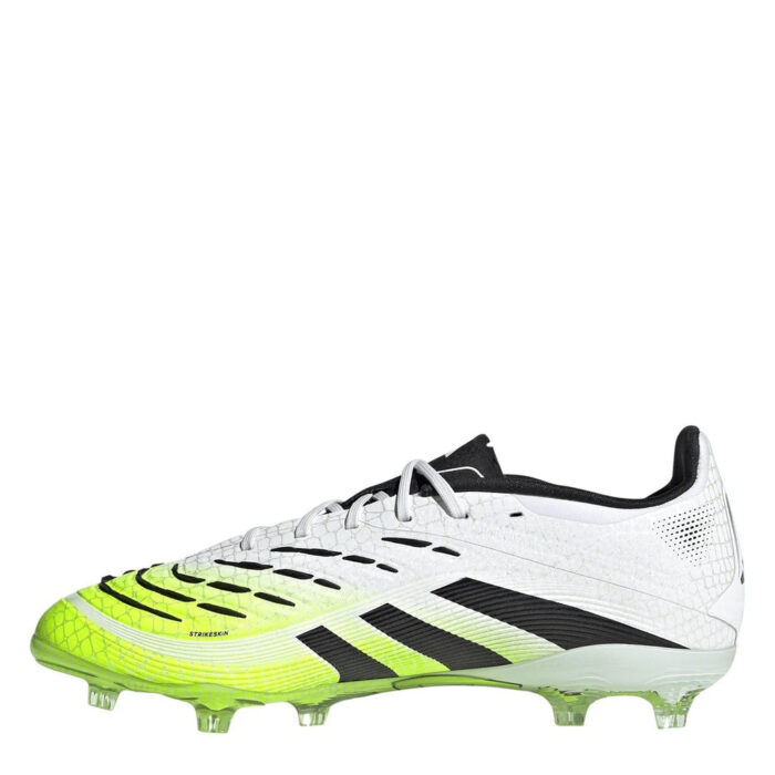 adidas Predator Junior Firm Ground Football Boots – White/Blk/Lemon – view 2