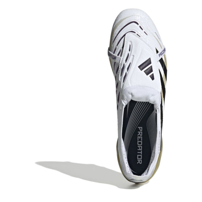 adidas Predator Firm Ground Football Boots – White/Blk/Gold – view 5