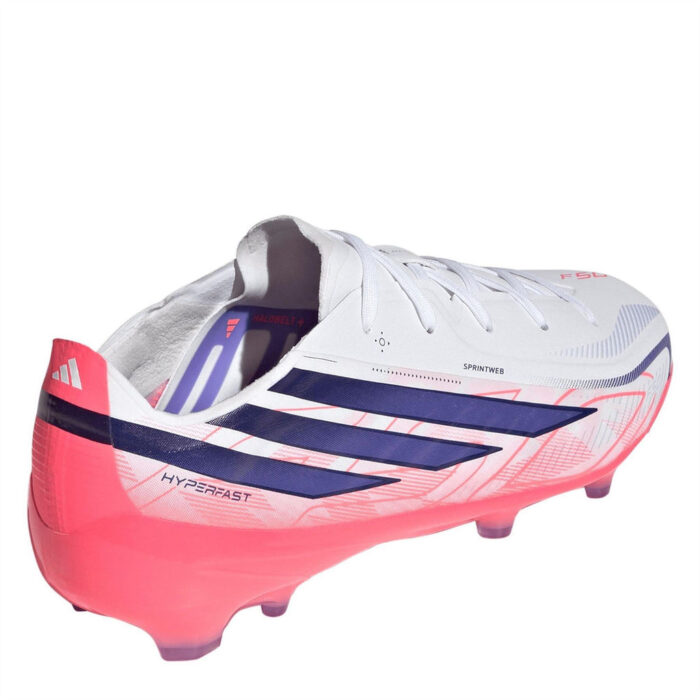 adidas Hyperfast Junior Firm Ground Football Boots – White/Coral – view 4