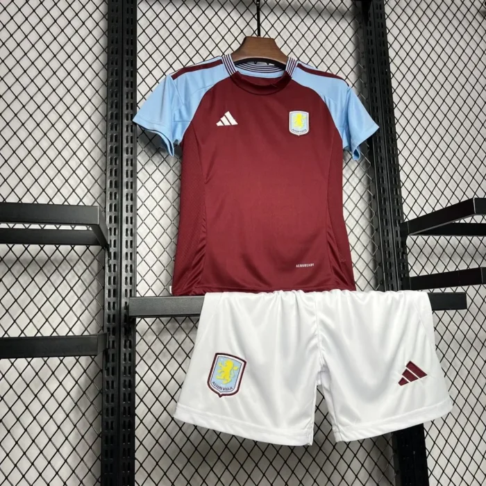 Aston Villa 2024/25 Home Kids Kit