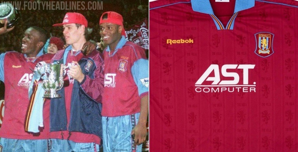 Aston Villa 1995-97 Reebok home shirt that inspires the leaked 27-28 home kit