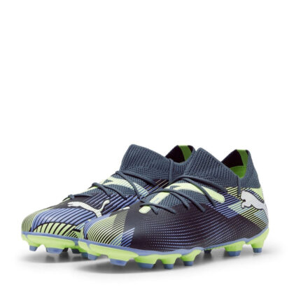 Puma Future 7 Junior Firm Ground Football Boots – Grey/White/Grn