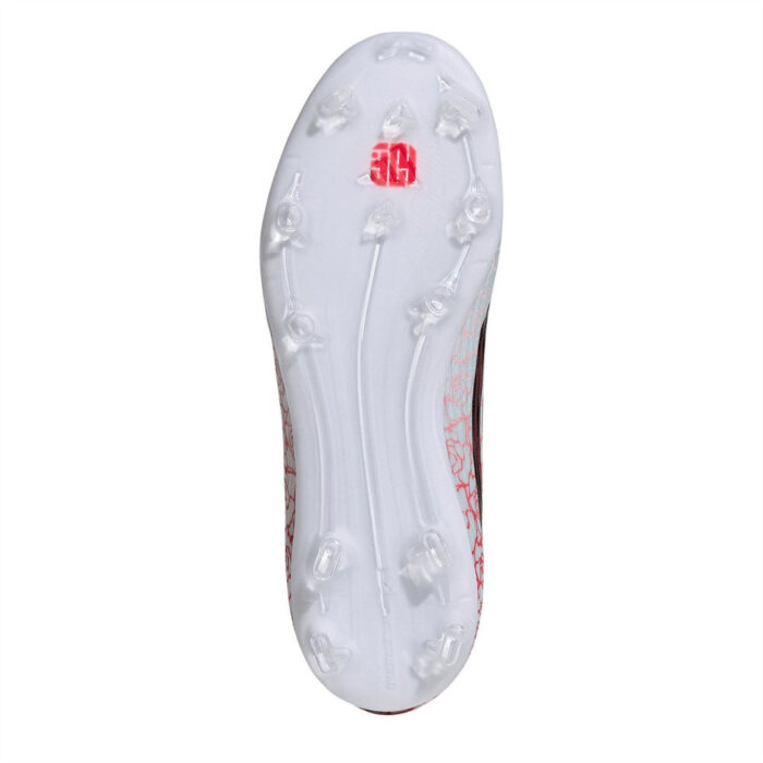 adidas F50 Junior Multi-Ground Football Boots – White/Blk/Red - Image 6