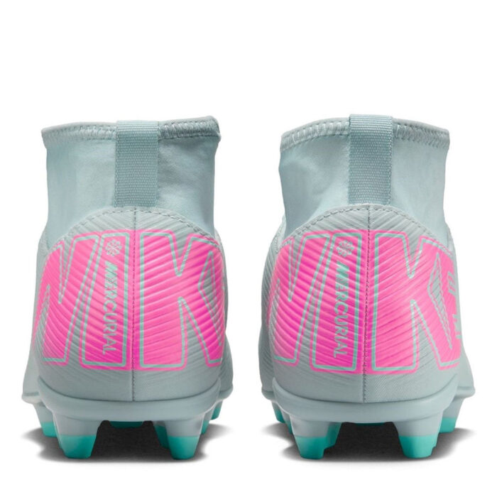 Nike Mercurial Superfly 10 Junior Firm Ground Football Boots – Grey/Pink – view 5