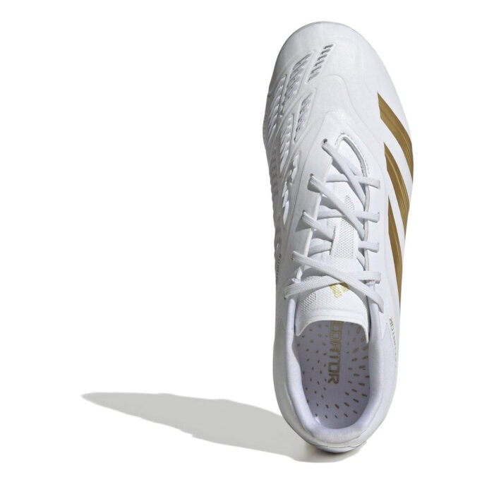 adidas Predator 24 Junior Firm Ground Football Boots – White/Gold/Wht – view 5