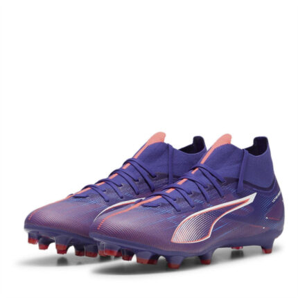 Puma Mens Ultra Firm Ground Football Boots – Purple/Wht/Org
