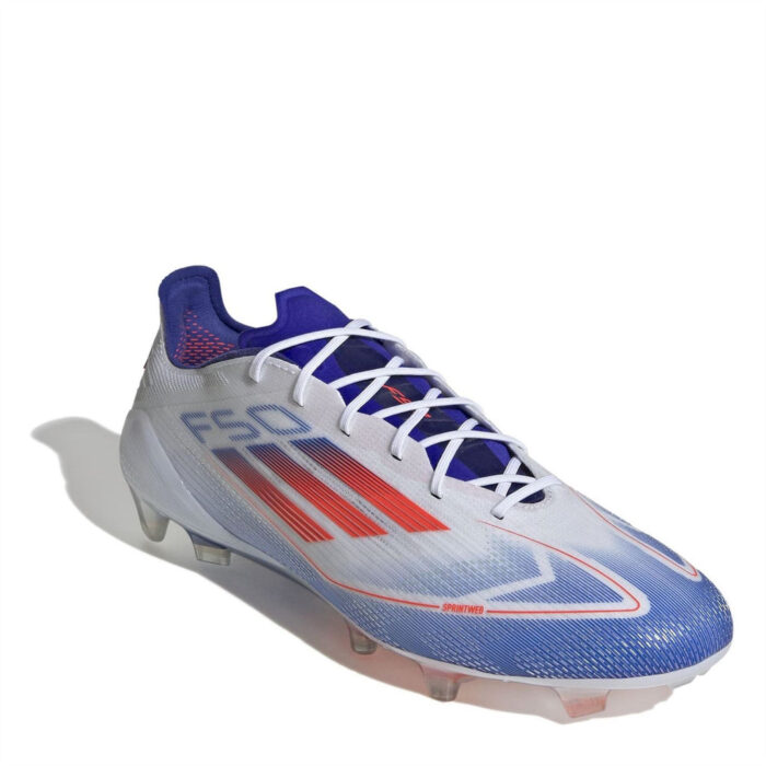 adidas F50 Firm Ground Football Boots – White/Red/Blue – view 3