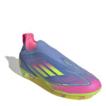 adidas F50 Junior Firm Ground Football Boots – Blue/Lemon/Pink – view 3
