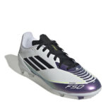 adidas F50 Junior Firm Ground Football Boots – White/Purple – view 3