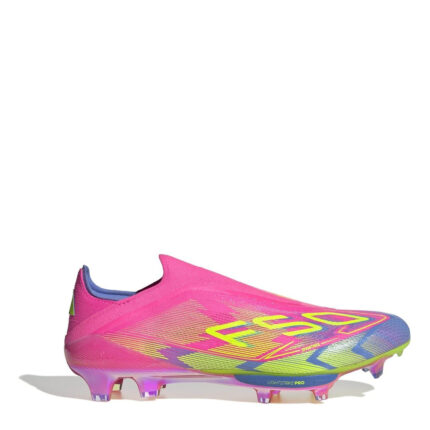 adidas Mens F50+ Firm Ground Football Boots – Pink/Yellow