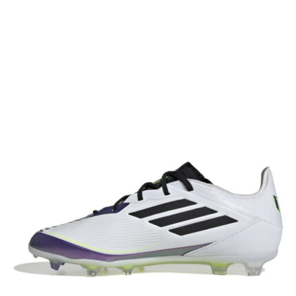 adidas F50 Junior Firm Ground Football Boots – White/Purple – view 2