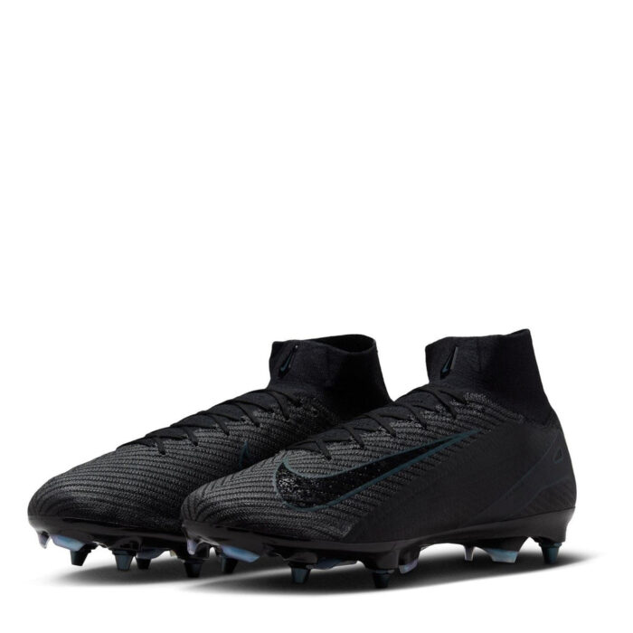 Nike Zoom Mercurial Superfly 10 Soft Ground Football Boots – Black/Green – view 4