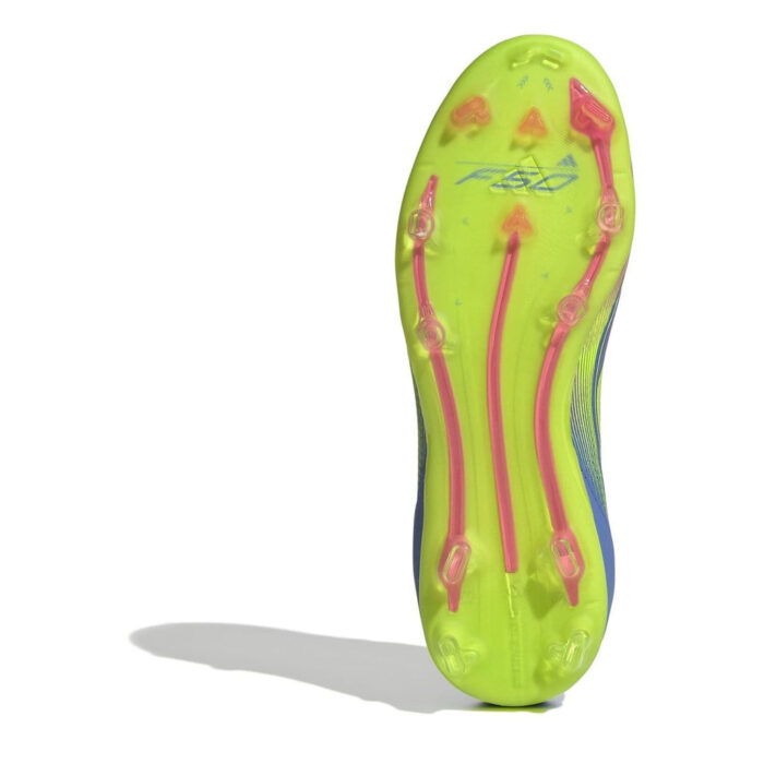 adidas F50 Junior Firm Ground Football Boots – Blue/Lemon – view 6