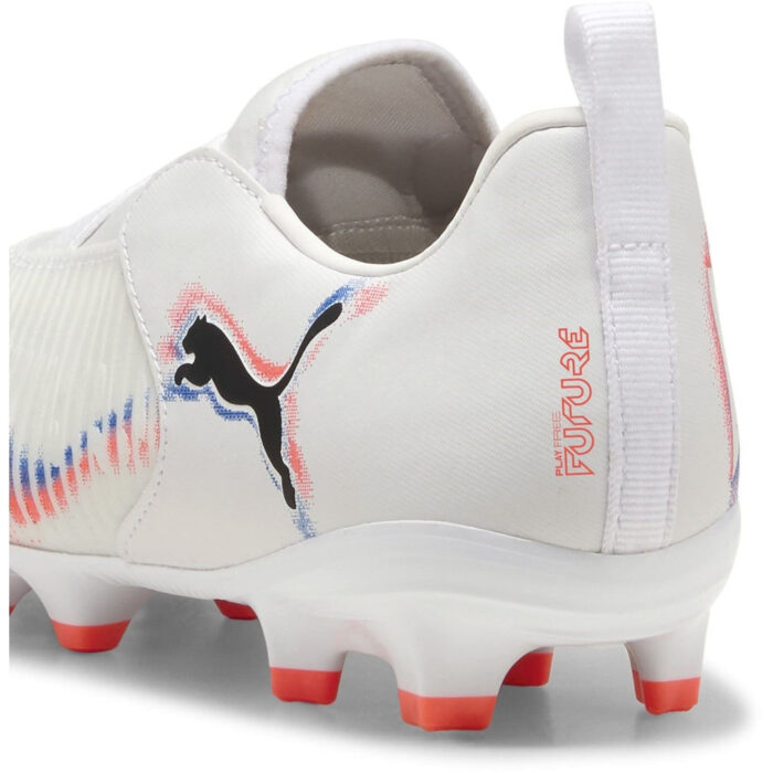 Puma 8 Junior Firm Ground Football Boots – White/Black/Red – view 5