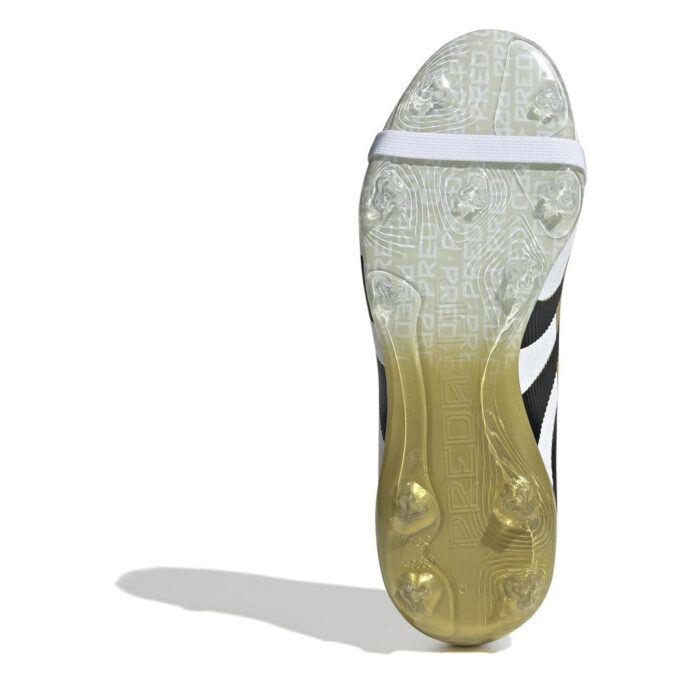 adidas Predator Junior Firm Ground Football Boots – White/Blk/Gold – view 6