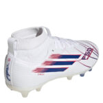 adidas F50 Junior Firm Ground Football Boots – White/Blue/Red – view 4