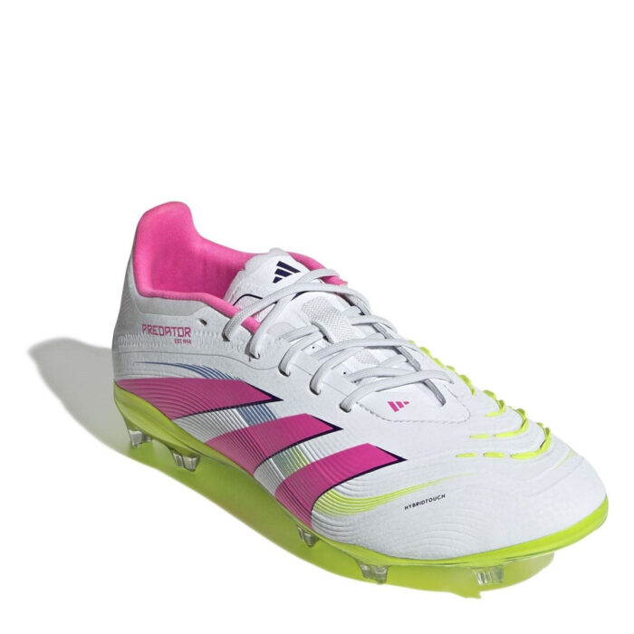 adidas Predator Junior Firm Ground Football Boots – White/Pink – view 3