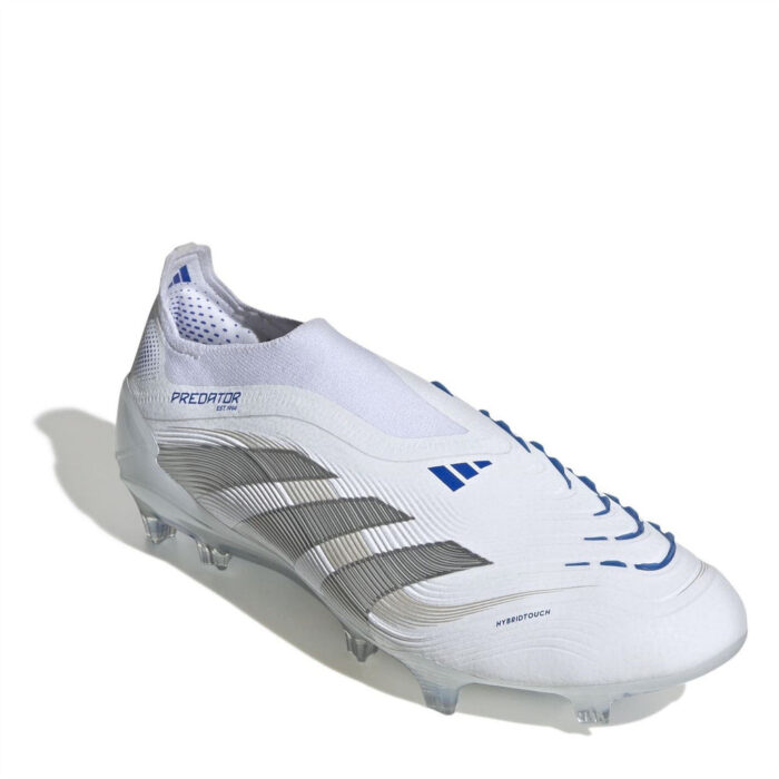 adidas Predator Firm Ground Football Boots – White/Silver – view 3