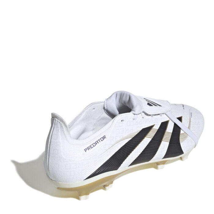 adidas Predator Firm Ground Football Boots – White/Blk/Gold – view 4