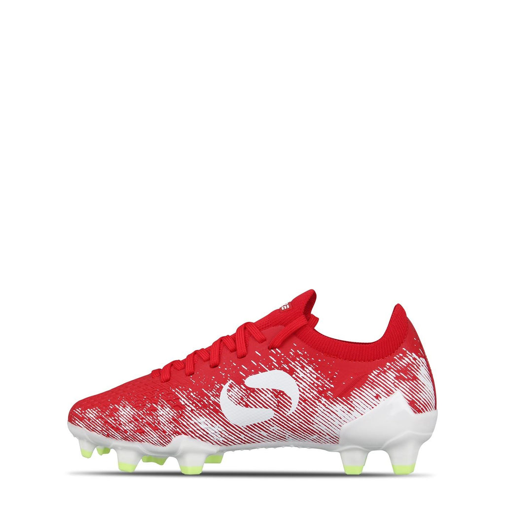 Sondico Blaze Junior Firm Ground Football Boots – Red/White – view 2
