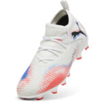 Puma Future 8 Junior Firm Ground Football Boots – White/Black/Red – view 4
