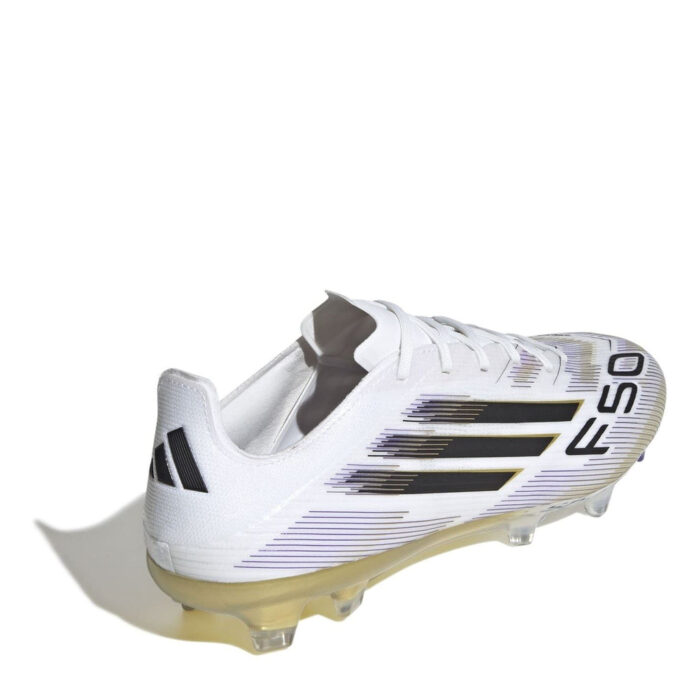 adidas F50 Firm Ground Football Boots – White/Blk/Gold – view 4