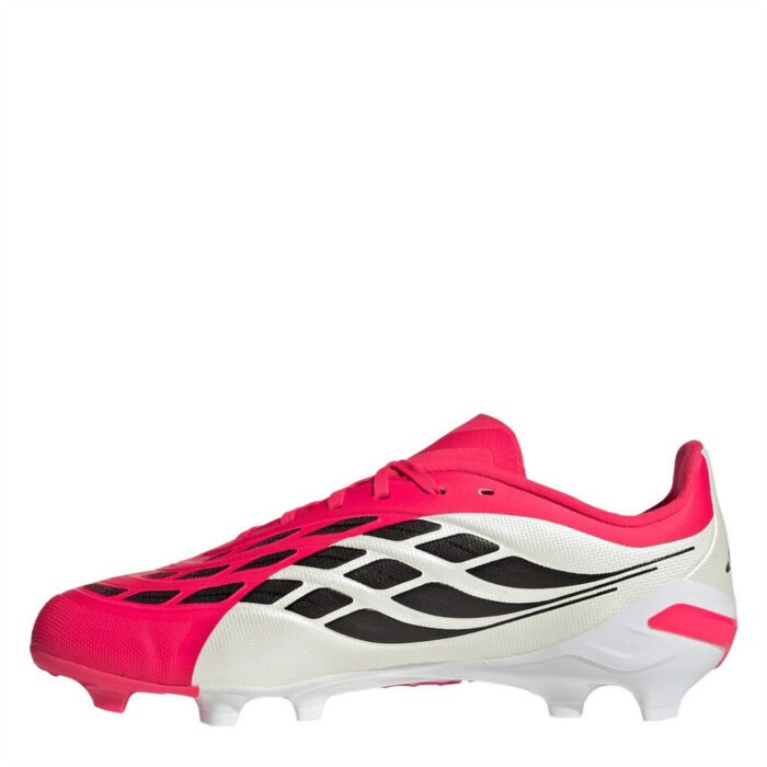 adidas Predator Junior Firm Ground Football Boots – Red/Blk/White – view 2