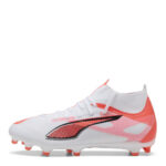 Puma Mens Ultra Firm Ground Football Boots – White/Red – view 2