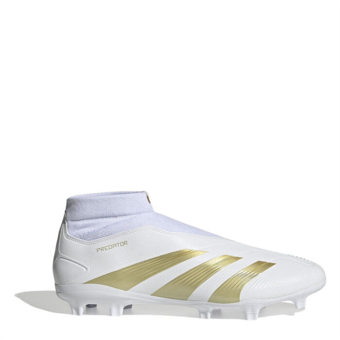 adidas Predator 24 Firm Ground Football Boots – White/Gold/Bge – view 7