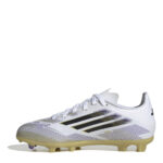 adidas F50 Junior Firm Ground Football Boots – White/Blk/Gold – view 2
