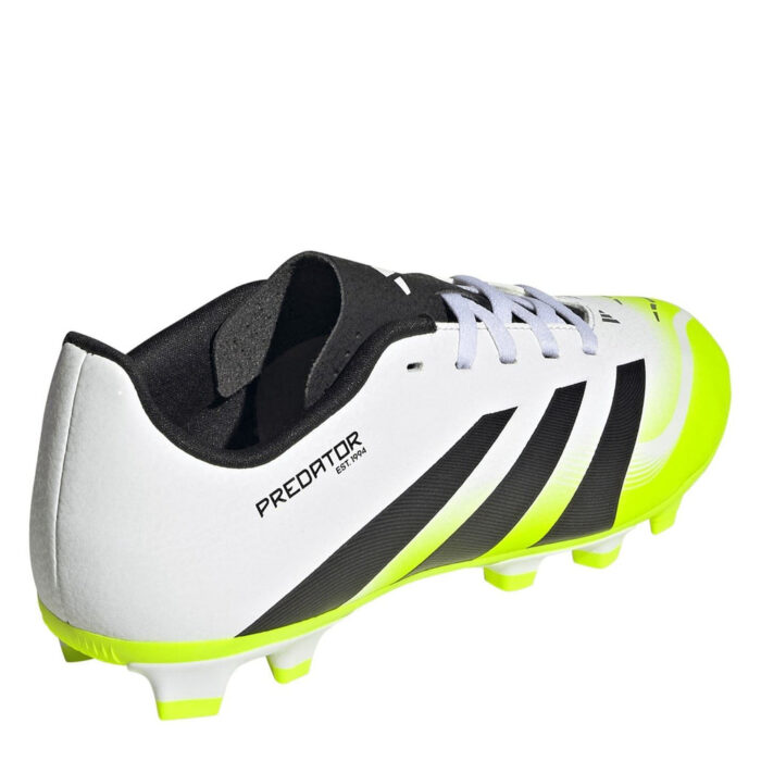 adidas Predator Junior Firm Ground Football Boots – White/Blk/Lemon – view 4