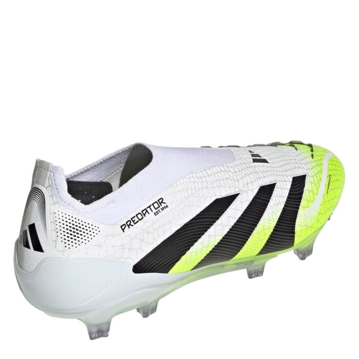 adidas Predator Firm Ground Football Boots – White/Blk/Lemon – view 4