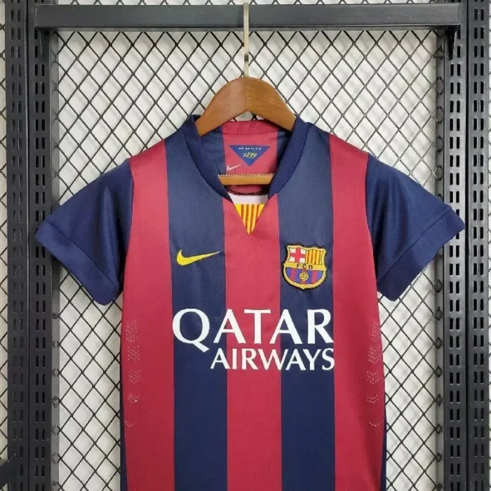 Barcelona 2014/15 Home Kids Retro Jersey And Shorts