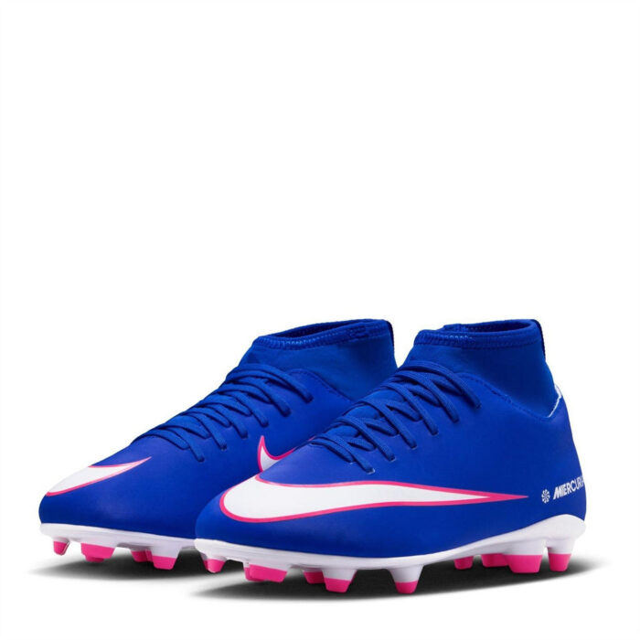 Nike Mercurial Superfly 10 Junior Firm Ground Football Boots – Blue/Wht/Pink – view 4