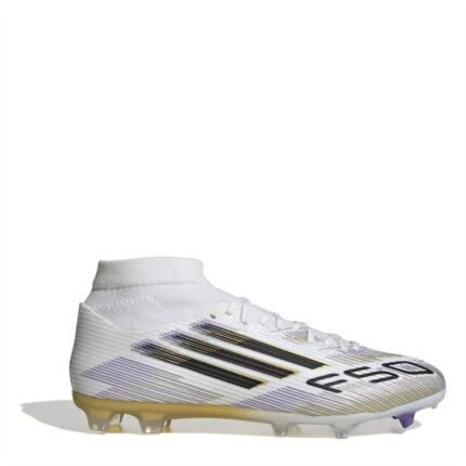 adidas Mens F50 Firm Ground Football Boots – White/Blk/Gold