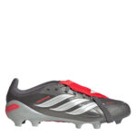 adidas Predator Junior Firm Ground Football Boots – Grey/Red