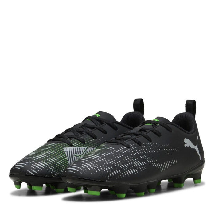 Puma Future 8 Junior Firm Ground Football Boots – Black/Green – view 7