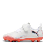 Puma Future 8 Junior Firm Ground Football Boots – White/Black/Red – view 2