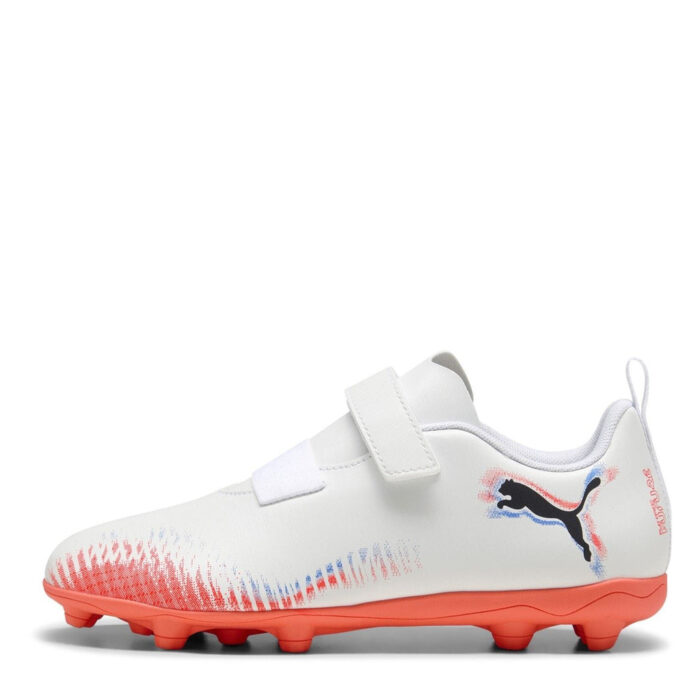 Puma Future 8 Junior Firm Ground Football Boots – White/Black/Red – view 2