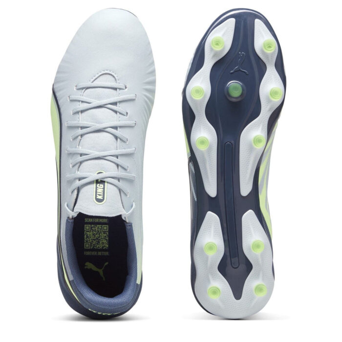 Puma King Firm Ground Football Boots – Grey/Yellow – view 3
