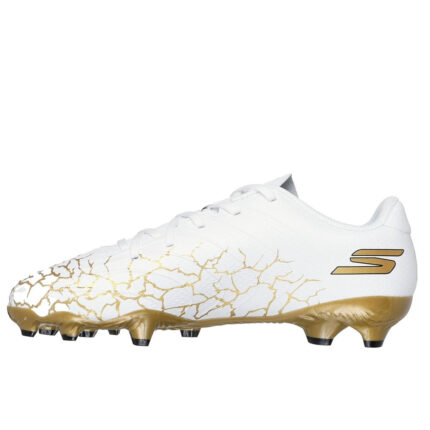 Skechers Skx_ 1 Junior Firm Ground Football Boots – White/Gold – view 2