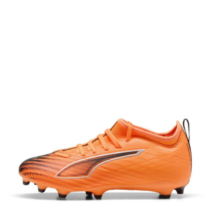 Puma Junior Firm Ground Football Boots – HtFr-Blk-GlwRd – view 2