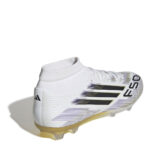 adidas Mens F50 Firm Ground Football Boots – White/Blk/Gold – view 4