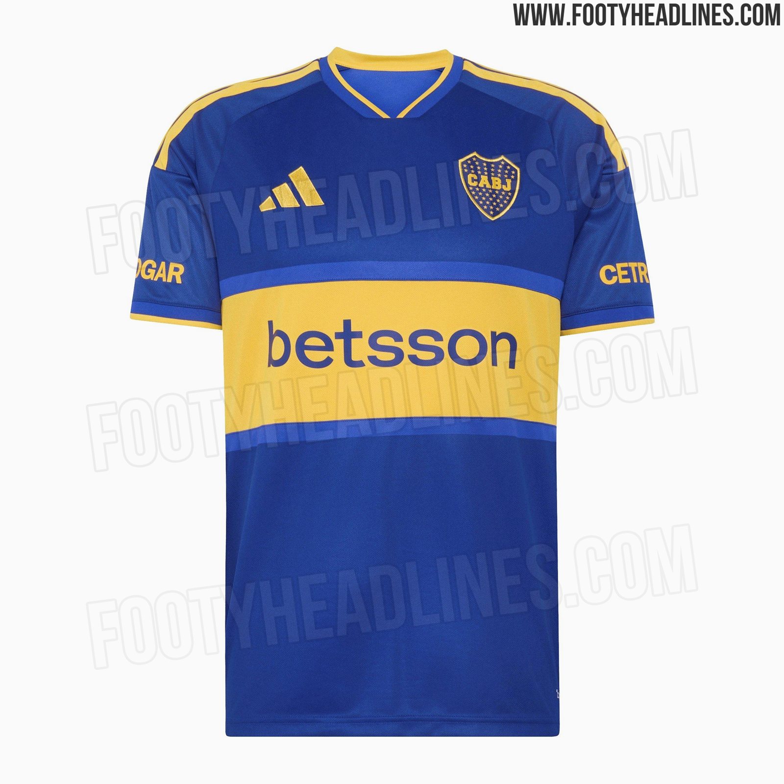 Boca Juniors 2026-27 Adidas home kit leaked image, deep blue with a yellow chest band
